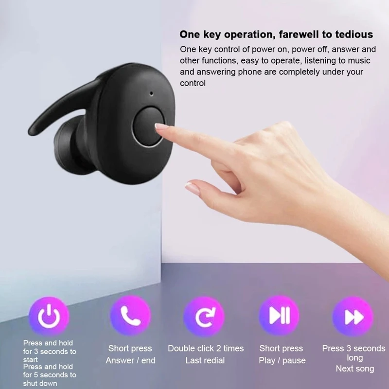DT 1 TWS Wireless Headphones Mini Smart Bluetooth 5 0 In Ear Headset With Mic Pick Up Automatic Pairing Handsfree Earbuds