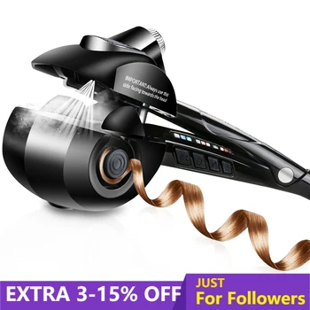 

UKLISS Multifunctional Hair Steam Curler Ceramic Hair Straightening Automatic Curler Professional Spiral Roller Iron Steamer