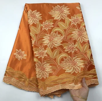 

Hot Sale! New Design African George Lace Fabric Indian George Wrappers High Quality Embroidery With Stones African Silk Fabrics