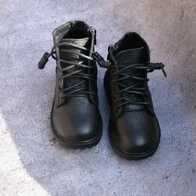 Детские ботинки из натуральной кожи; зимняя обувь для мальчиков и девочек; Теплые Меховые детские ботильоны; качественные зимние кроссовки из коровьей кожи для маленьких мальчиков