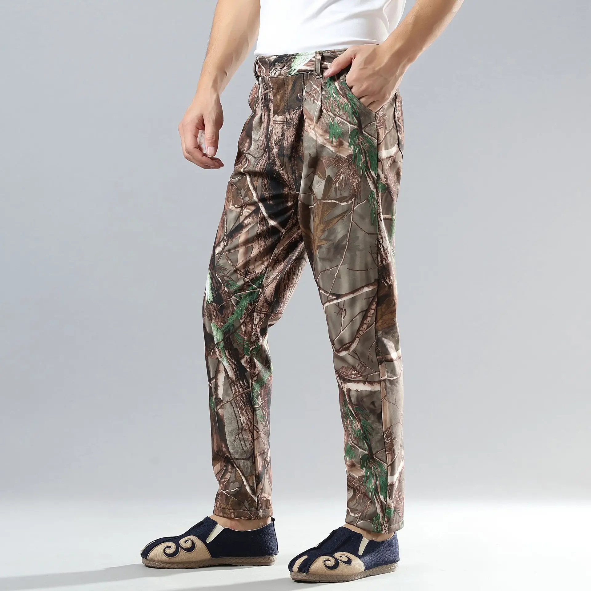 Ma fan bu yi 18 Autumn And Winter New Products Chinese-style Ethnic-Style Men's Casual Camouflage Pants Straight-leg Pants plus