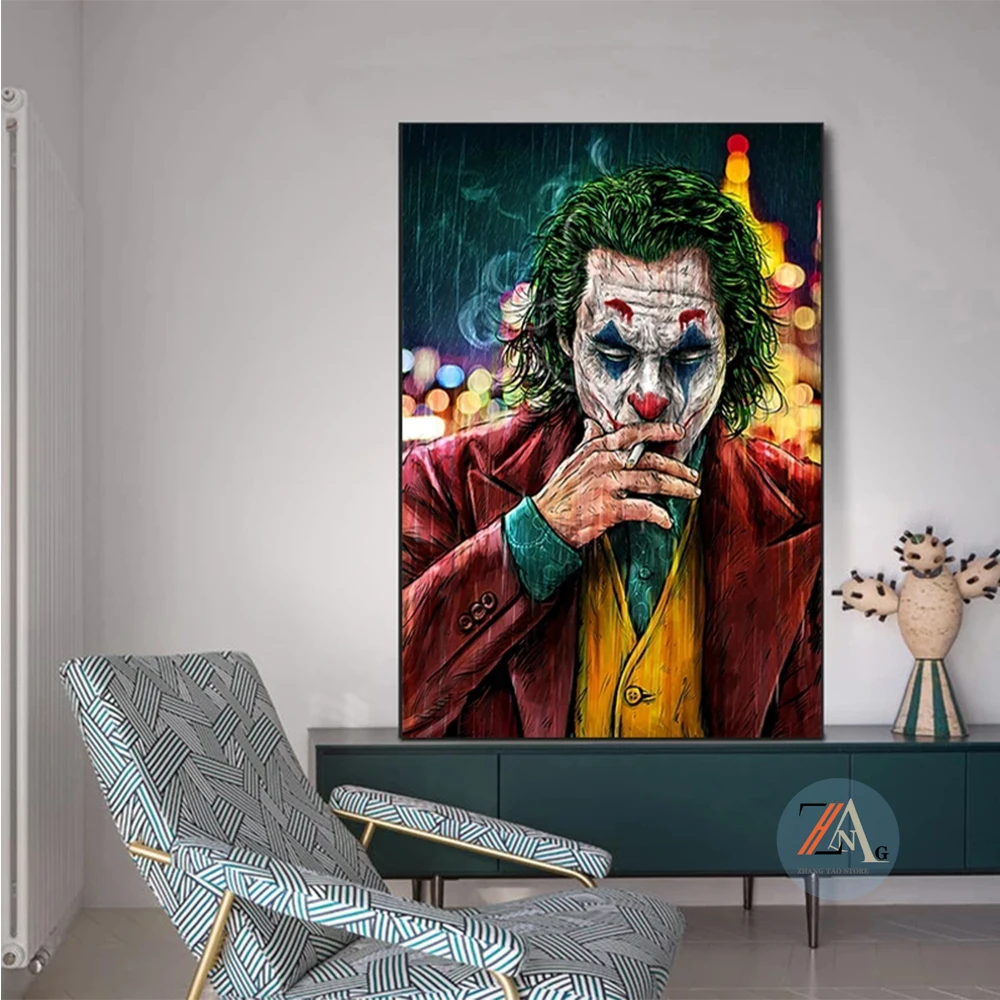 Movie Star Joker Oil Canvas Painting Comic Posters And Prints Wall Decor Pictures For Living Room Decoration | Дом и сад
