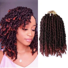 

ONYX Pre-twisted Bomb Spring Twist Hair 8 inch Passion Twists Crochet Hair 15 Roots Synthetic Braiding Hair Extensions