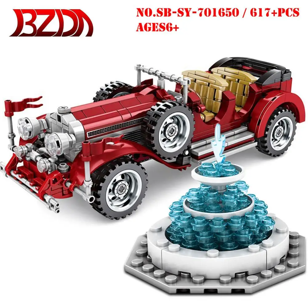 

BZDA vintage Car Banz Mustang 617 PCS Building Blocks Set 617 PCS Classic Cars Building Blocks Car model Toys For children Gift