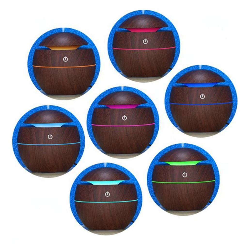 130ml Colorful LED Light Wood Grain USB Air Mist Humidifier For Home Office Car Air Humidifier