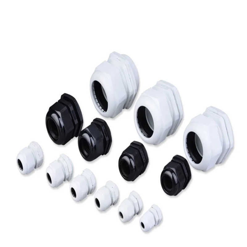 Cable Gland Nylon Plastic Connectors with Lock Nut and Gaskets M22x1.5