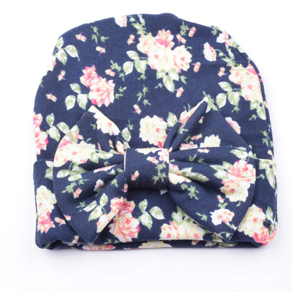 Шапочка для больницы новорожденного Новая Осенняя детская шапка с цветком и бантом мягкая новорожденная девочка шляпа детская шапочка вязаная шапка s 11,7