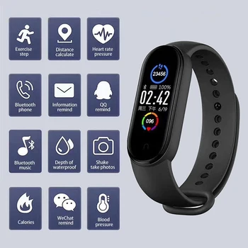

Multifunction M5 0.96 Inches Bluetooth Smart Band With Health Monitor Message Push Smart Bracelet Sport Waterproof Smart Watch