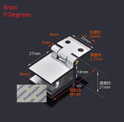 0 Degrees Brass 4 шт./лот хромированная твердая латунь цинк 5-8 мм стеклянная дверная петля Показать чехол шкаф для вина 0 90 180 градусов боковое стекло - Цвет: 0 Degrees Brass