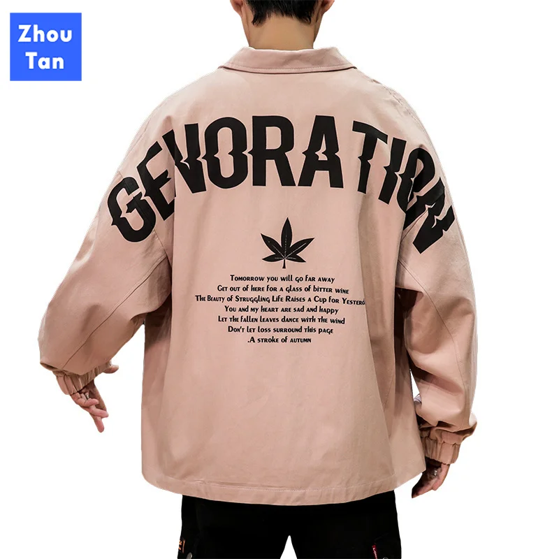 

Men Jacket New Autumn Winter Casual Solid Zipper Print Jackets Streetwear Mens pockets Jacket Limited Outwear Brand Clothing
