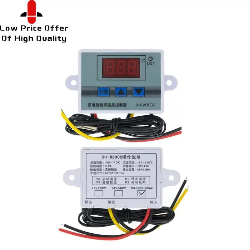 AC110-220V Digital LED Temperature Controller XH-W3001 XH-W3002 XH-W3230 Incubator Cooling Heating Switch Thermostat NTC Sensor |