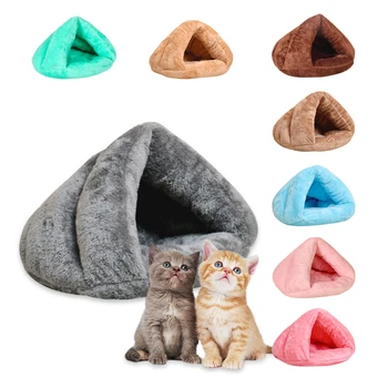 

Yurt Cat Sleeping Bag Pet Rest Nest Bed Cats Cave Kennel Thickening Warm Winter House Soft Mat 8 Colors Pets Tent Basket
