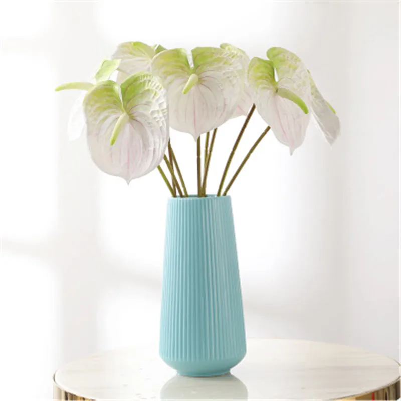 

1Pc High Quality 68CM Plant Anthurium Artificial Andraeanum Flower Bouquet For DIY Home Wedding Decorative Simulation Flowers