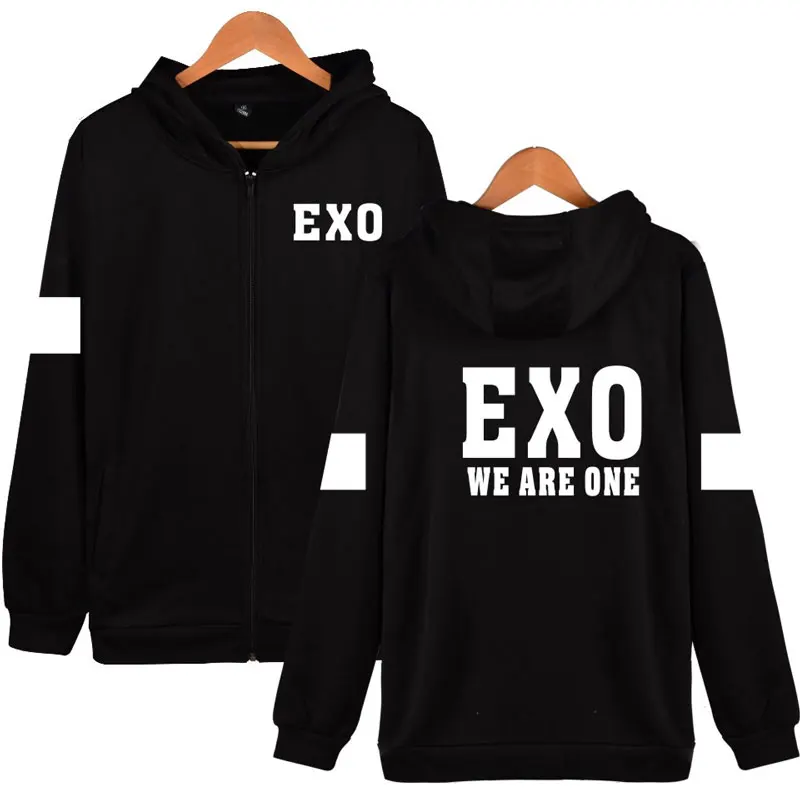 Kpop Корейская команда EXO толстовка с капюшоном Женская хлопковая популярная идол