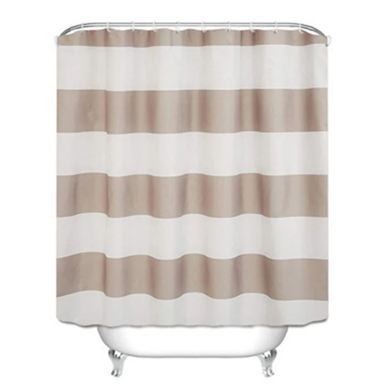

Bathroom Curtain Polyester Waterproof Mildew-proof Simple Stripe Printing Bathroom Partition Shower Curtain Bathroom Accessories