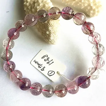

strawberry crystal bracelets female male three rounds of backbone purple hair crystal string benmingnian couples