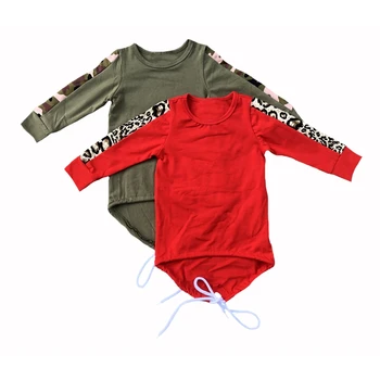 

fashion new baby boys and girls long sleeve cheetah leopard camo patchwork sleeve Drawstring tops t shirts