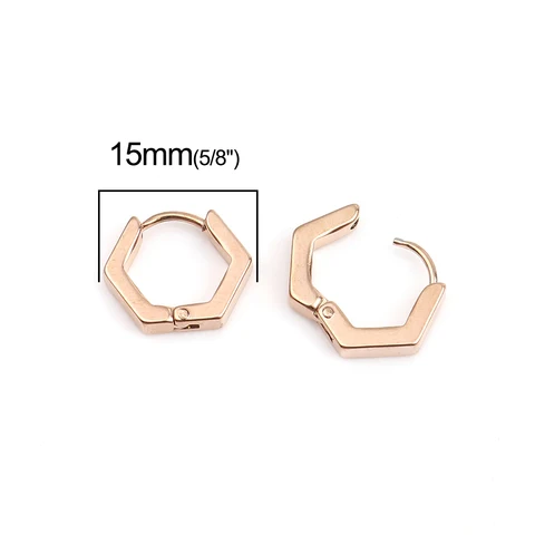 Box 304 Stainless Steel Geometric Hoop Earrings For Women Men Accessories Multicolor Black Rose Gold Loops,1 Pair