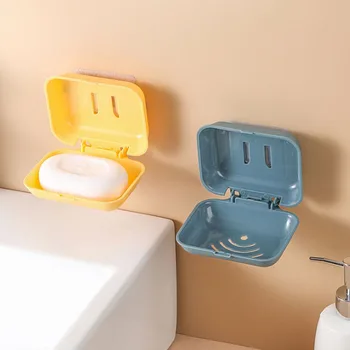 

Soap Box Plastic Portable Drain Toilet Free Punch Soap Rack Home Sucker Wall-Mounted Soap Box Bathroom Supplies