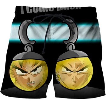 

Summer Fashion Beach Shorts Elastic Men Women Board Pant Swimming Shorts Dragon Ball Z 3D Print Shorts Blue Mens Swim Short Pant