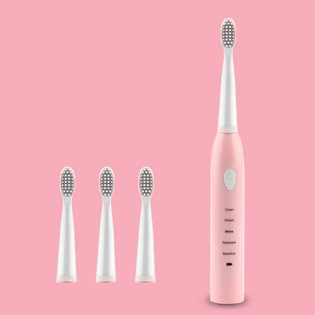 Powerful Ultrasonic Sonic Electric Toothbrush USB Charge Rechargeable Tooth Brushes Washable Electronic Whitening Teeth Brush 4 Pcs Brushhead