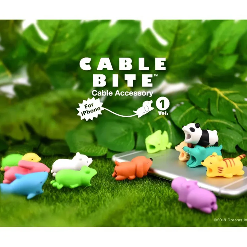 Панда животное кабель укусы протектор для Iphone 7 8 X XS плюс наушники мультфильм крышка защитный чехол провода Органайзер намотки