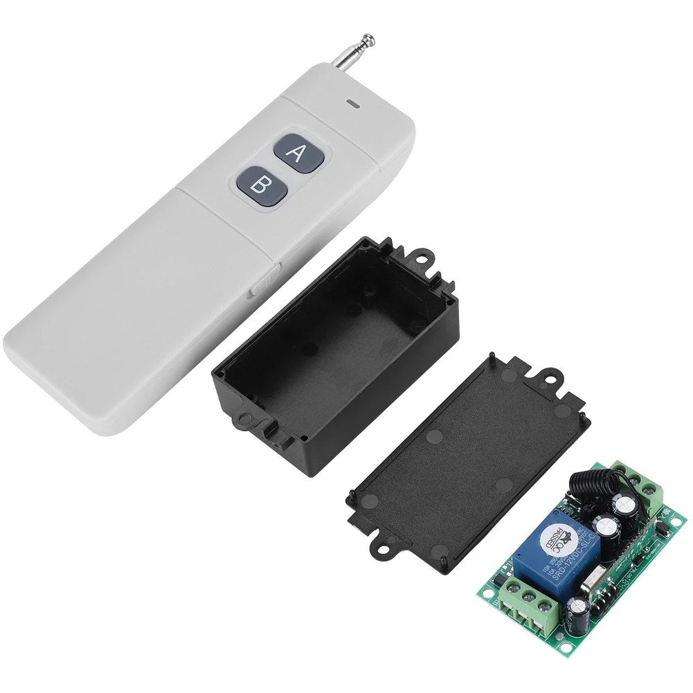 SOONHUA 2 Channel Wireless RF Remote Control Transmitter Switch System Receiver​​ Module Fixed Code DC 12V Long Range Controller |
