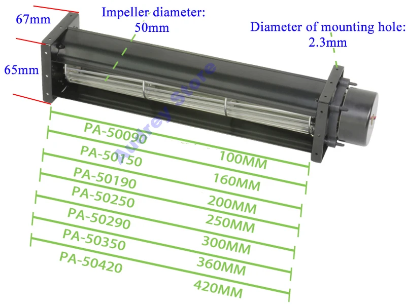 pa50 dc12v 24 v silencioso ventilador de ar do grande volume de ar