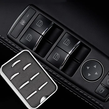 

7PCS Chrome Interior Door Switch Styling Trims Window Lift Sticker For Tesla Model S Model X Accessories