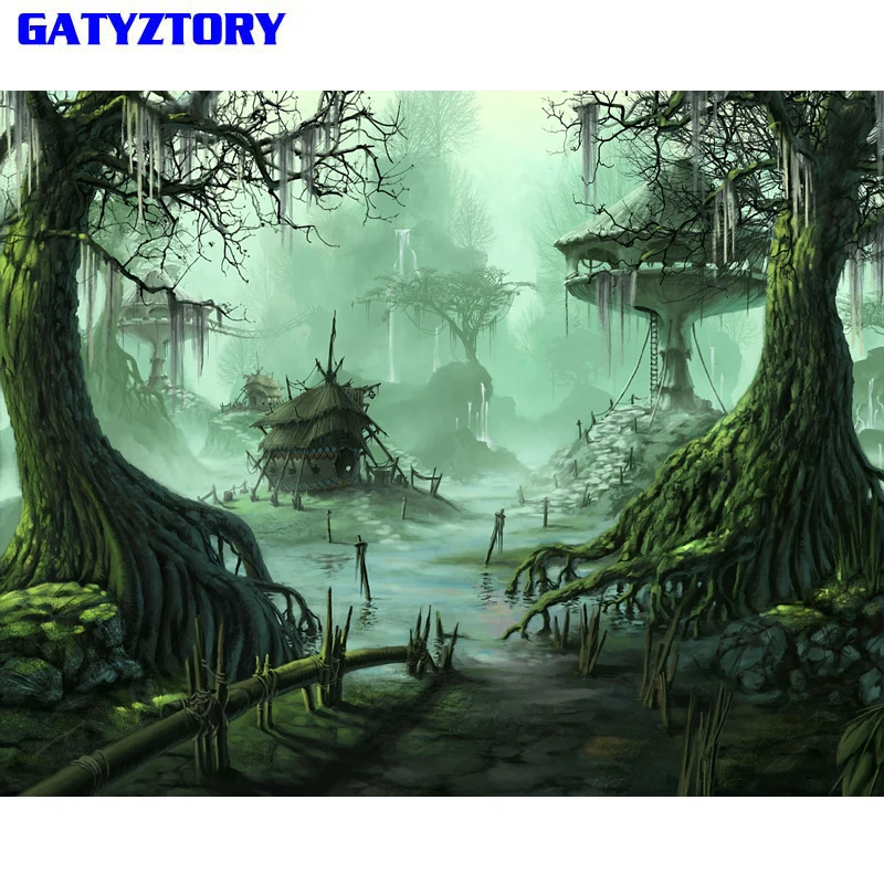 GATYZTORY Набор для рисования по номерам на раме Настенная картина с изображением