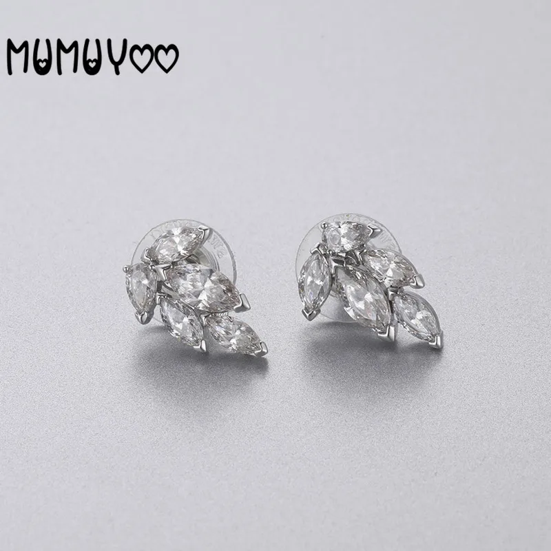 

2020 Fashion Jewelry High Quality SWA, Glamour Fresh Leaf Pearl Crystal Stud Earrings Leaf Geometric Shape Stud Earrings Women
