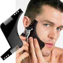 

Men Beard Shaping Styling Template PLUS Beard Comb All-In-One Tool ABS Comb for Hair Beard Trim Template Fluffy High Quality