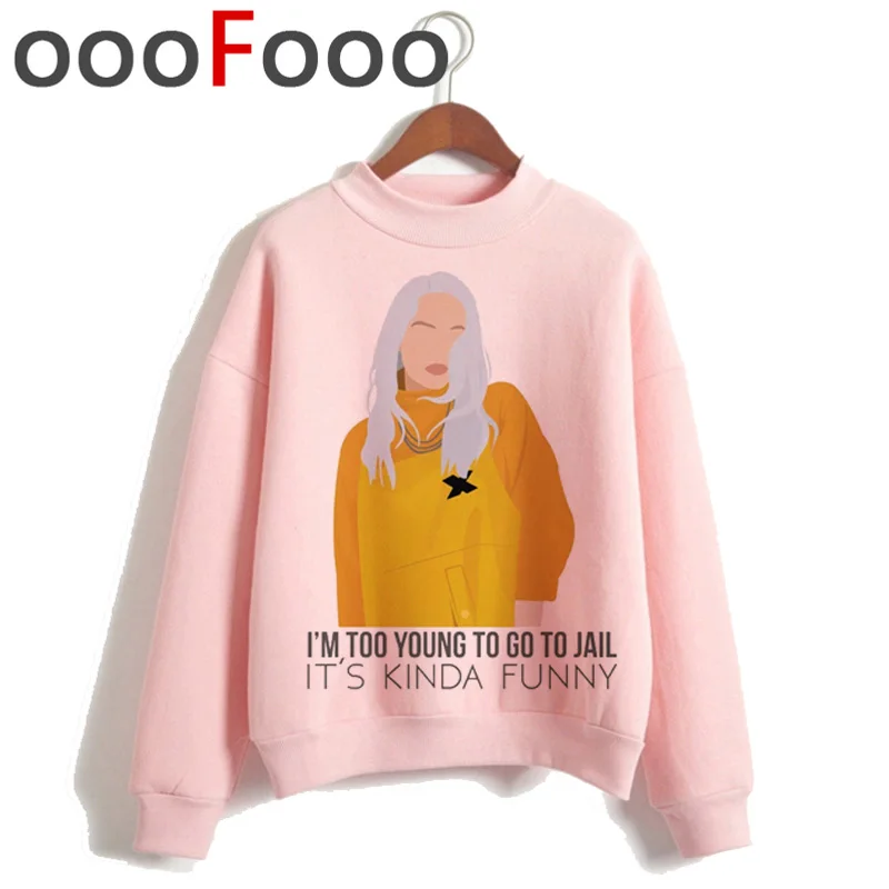 Billie Eilish Bad Guy Harajuku толстовки для женщин Ullzang хип хоп Забавный мультфильм толстовка 90s Эстетическая теплая уличная толстовка женская