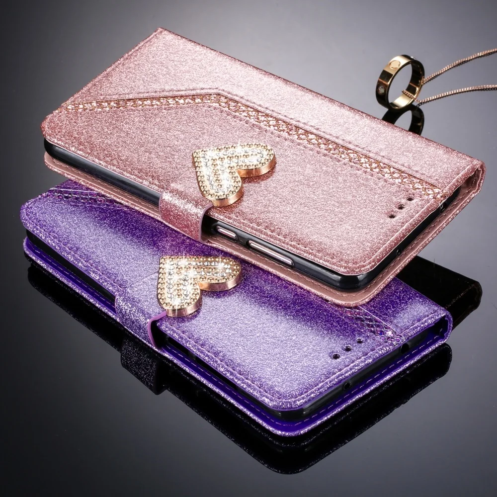 

Bling Glitter Flip Leather Wallet Case For Samsung A8 S10 S9Plus S8 S7 For iphone 6 7 Plus X 11 11Pro Max Magnetic Cover Case