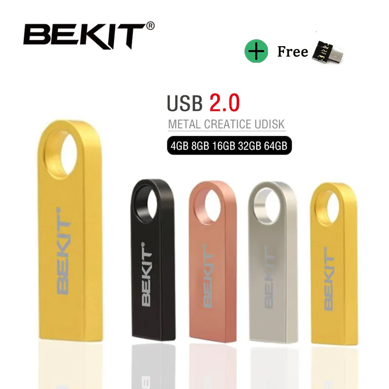 Bekit USB флеш накопитель 64 ГБ металлическая флешка высокоскоростной 32 с реальной