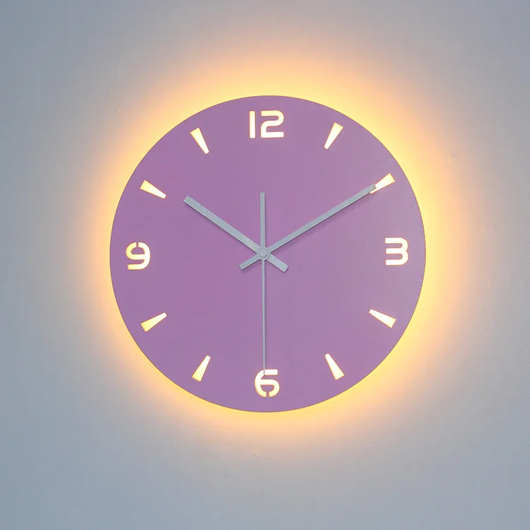 Wall Clock Luminous Remote Control Dimming Backlight Mute Decoration Night Light Atmosphere Lamp Bedroom Wooden Watch Quartz