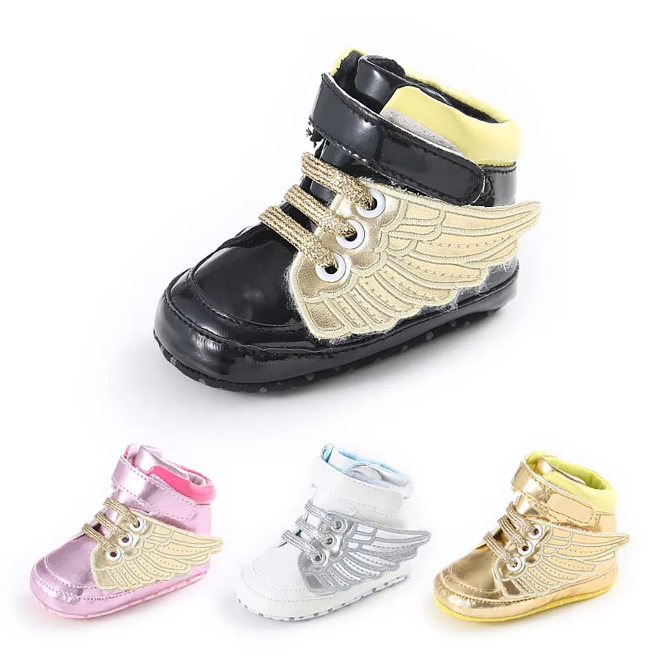 

Baby Shoes Leather Boy Girl Sneaker Cotton Soft Anti-Slip Sole Newborn Infant Wing First Walkers Toddler Casual Sport Crib Shoes