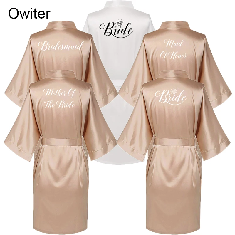 

Owiter 2019 Summer Purple Gown Satin Silk Robe Wedding Bath Robe Bride Bridesmaid Dressing Women Robes Skirt Party Gifts Clothes