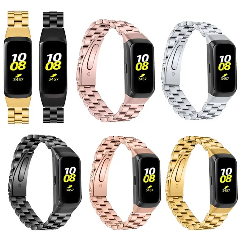 Подходит для samsung Galaxy Fit SM-R370 ремешок из нержавеющей стали с тремя бусинами