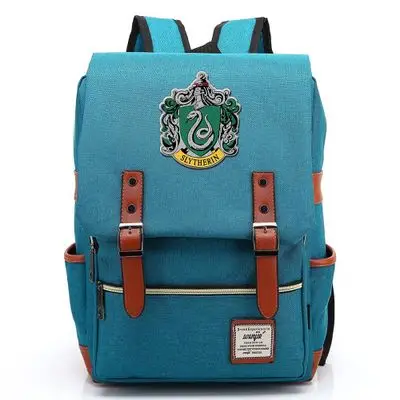 Волшебный Хогвартс Ravenclaw Слизерин Гриффиндор для мальчиков и девочек портфели для подростков школьные сумки холщовые женские сумки рюкзак мужской рюкзак - Цвет: B2