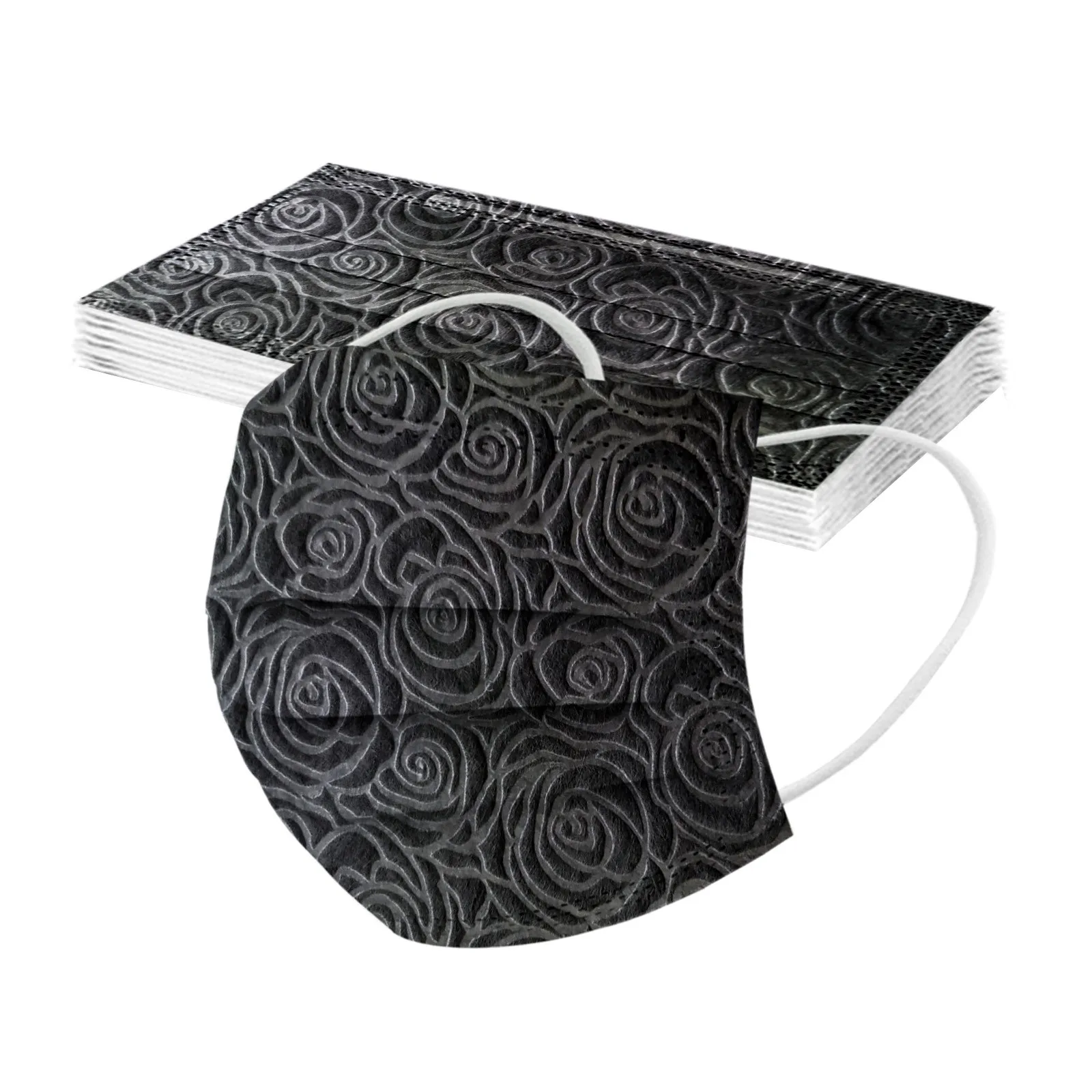 10/50pc Masque Jetables For Adult Rose Print Designer Mask Face Fashion Disposable 3ply Ear Loop Mascarillas Mondkapjes | Аксессуары для