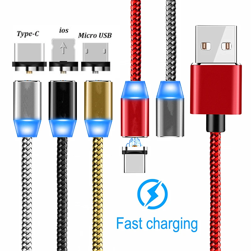 

Micro USB Cable Type C Magnetic Charger Fast Charging Phone Cable Magnet Data Cord For iphone IOS Android