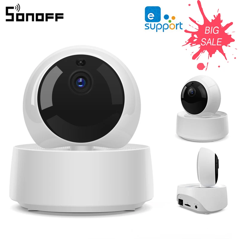 SONOFF GK-200MP2-B Wireless Wifi IP Camera Home Smart Security System Ewelink Remote Real-time Monitor 360° Without Blind Spot |