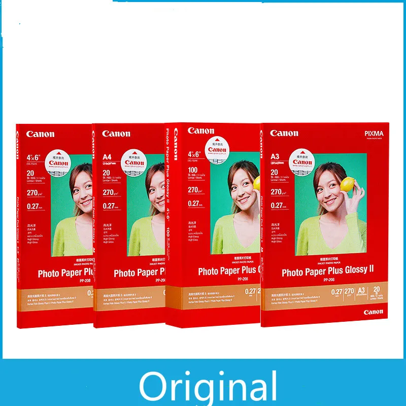 Tanie Oryginalny Canon zaawansowane błyszczący papier fotograficzny papier fotograficzny (PP 208) 270g 0.27mm wodoodporny 4*6 A4 A3