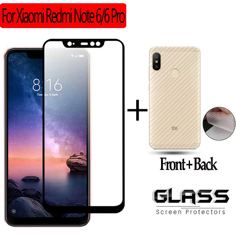 

360 Cover Front + Back tempered glass for xiaomi redmi note 6 pro screen protector for redmi note 6 protective note 6pro glass