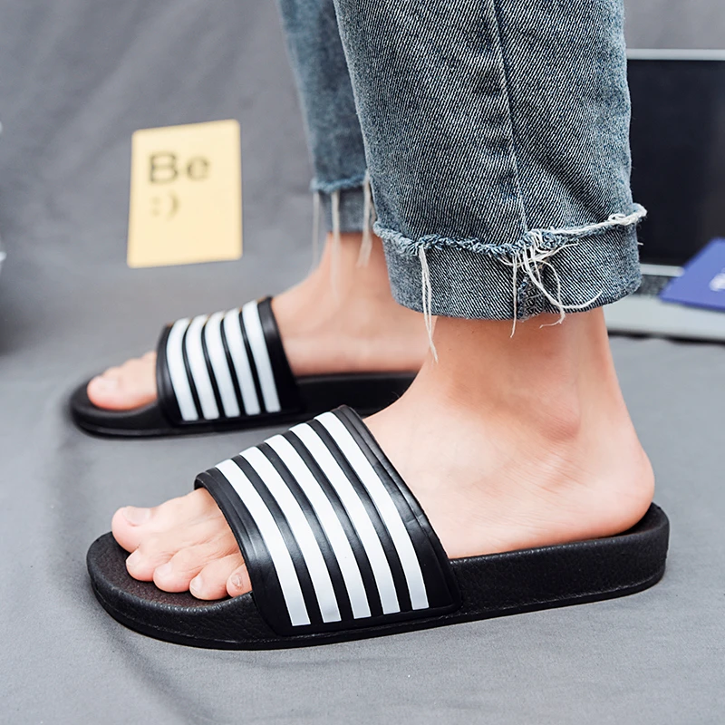 Zapatillas de verano para hombre y mujer, chanclas para interiores, de masaje para exteriores, zapatos de jardín, sandalias de playa para amantes, chanclas 46|Zapatillas| - AliExpress