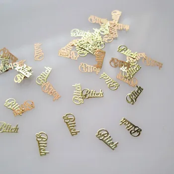 

Bitch Fcuk Metallic Nail Sequins Brone Back 3D Nail Art Slice Decoration Manicure Tool pack of 50pcs