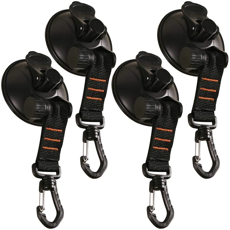Heavy Duty Suction Cups Tie Downs with Hooks, Strong for Car Awning