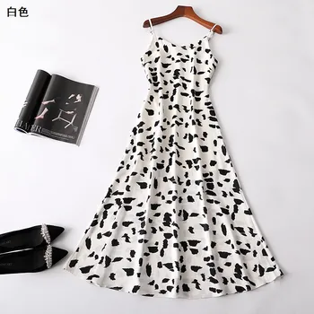 

New women s summer Cow white Halter long sleeveless dress dresses