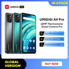 'UMIDIGI A9 Pro SmartPhone Unlocked 32/48MP Quad Camera 24MP Selfie Camera 4GB 64GB/6GB 128GB Helio P60 6.3'' FHD+ Global Version'